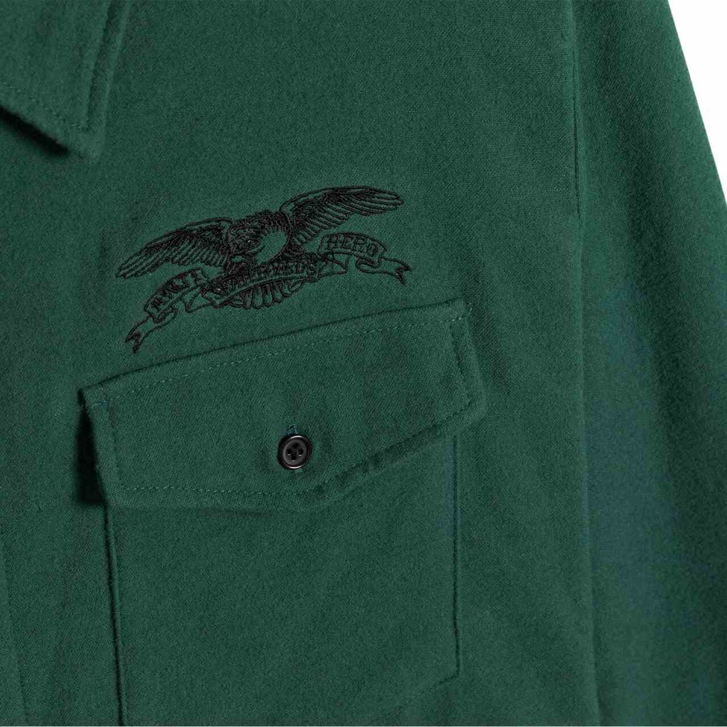 AH BASIC EAGLE FLANNEL SHIRT DARK GREEN