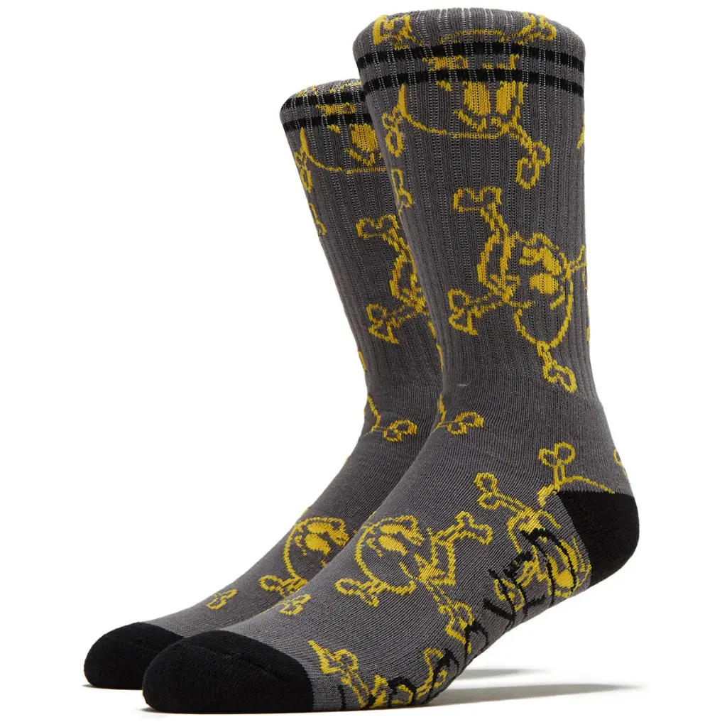 KR STYLE SOCK CHARCOAL YELLOW BLACK