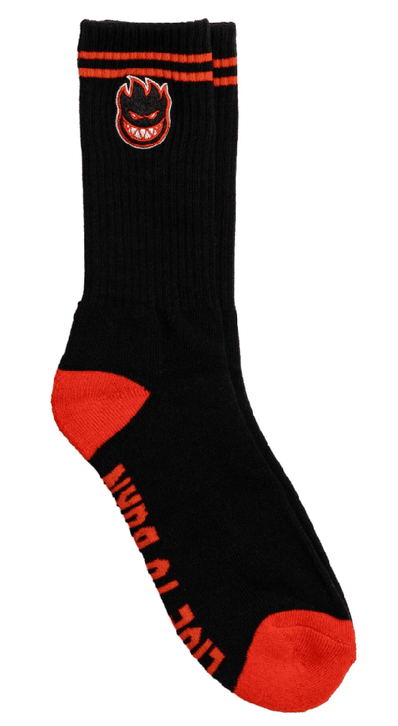 SF BIGHEAD FILL EMB SWIRL SOCK BLACK RED