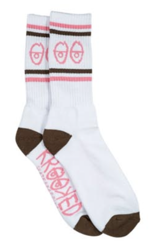KR EYES SOCK WHITE PINK