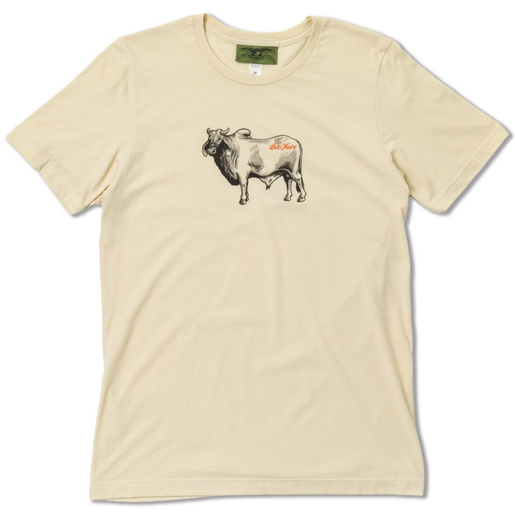 AH COW TEE HEATHER CREAM