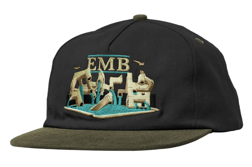 RE EMB SNAPBACK CHARCOAL TAN 