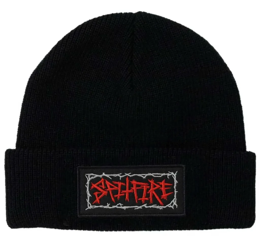 SF GASMASK SCRIPT CUFF BEANIE BLACK