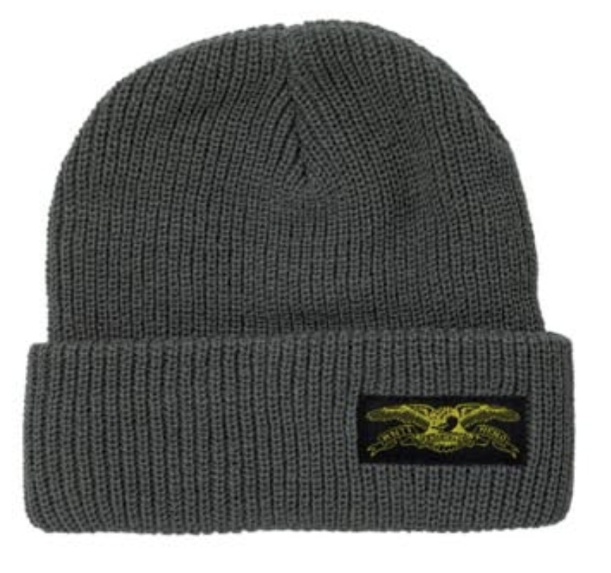 [50220107K00] AH STOCK EAGLE CUFF BEANIE CHARCOAL