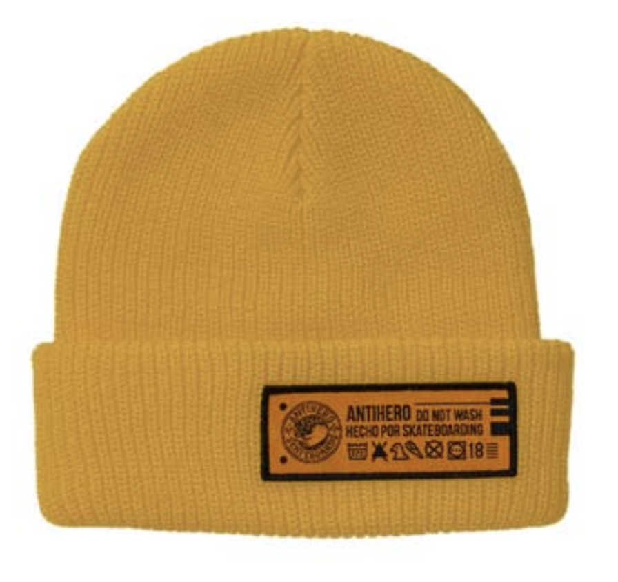 AH HECHO POR SKATEBOARDING CUFF BEANIE YELLOW
