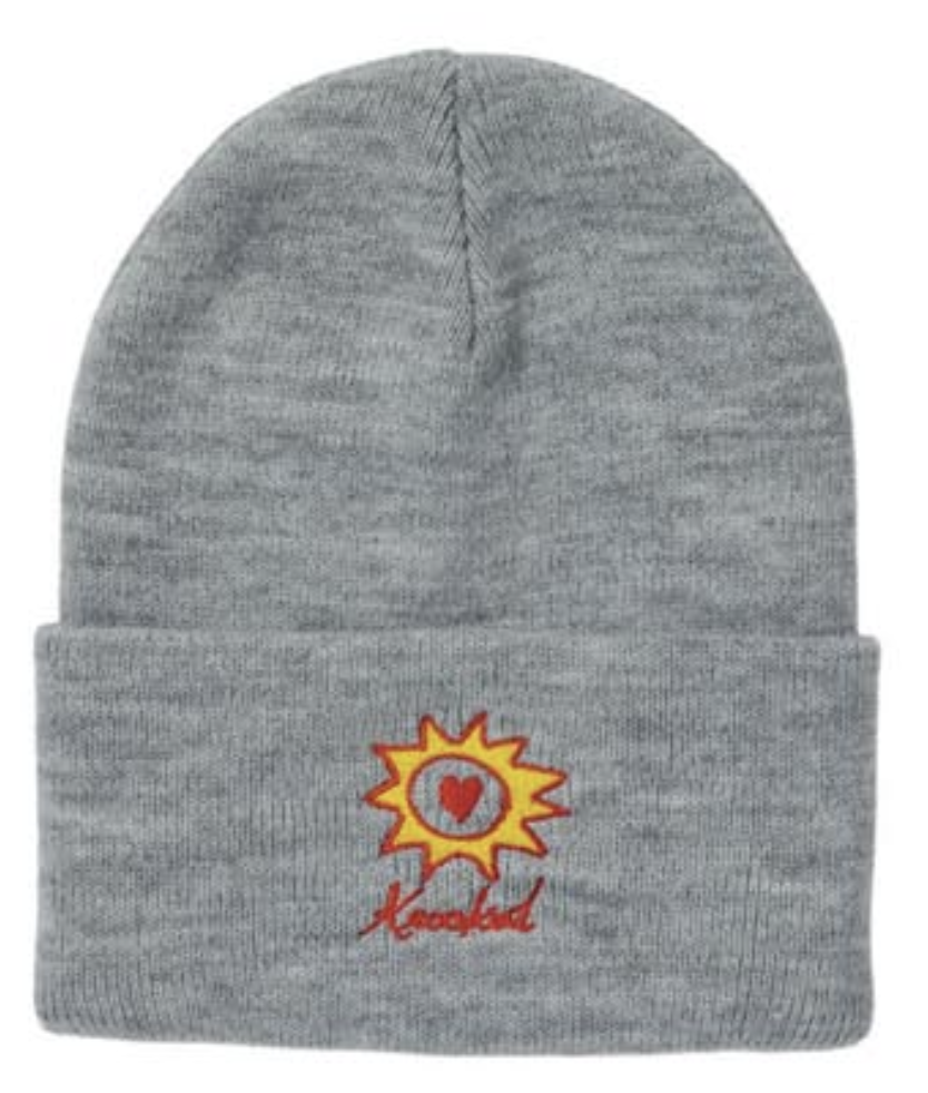 KR SUN HEART CUFF BEANIE GREY