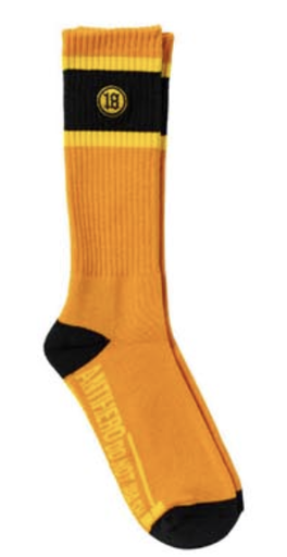 [57020044B00] AH HECHO POR EMB SOCK ORANGE YELLOW