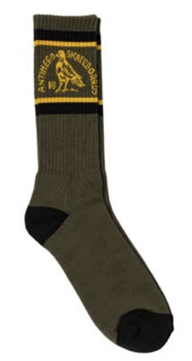 [57020045A00] AH CLUB HOUSE SOCK BLACK OLIVE GREEN