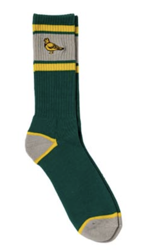 [57020043B00] AH LIL PIGEON EMB SOCK GREEN YELLOW