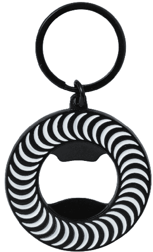 [67010124B00] SF CLASSIC SWIRL BOTTLE OPENER KEYCHAIN BLACK WHITE