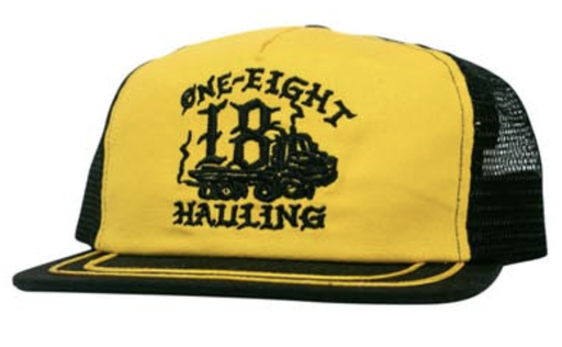 [50020147A00] AH ONE EIGHT HAULING SNAPBACK BLACK YELLOW